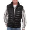 Scully Mens Black Leather Ribbed Vest