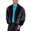 Scully Leather Mens Black W/Dk Grey Boar Suede Rodeo Jacket
