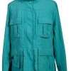 Scully Womens Teal Nylon Multi-Pocket Jacket
