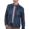 Scully Mens Denim Lamb Cafe Racer Jacket