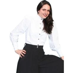 Scully Ladies WAH MAKER Tonal Paisley Blouse - White