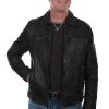 Scully Mens Black Lamb Leather Washed Jacket