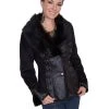 Scully Womens Black Faux Fur Stud Jacket
