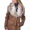 Scully Womens Brown Polyester Faux Fur Jacket