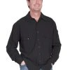 Scully Cantina Mens Black 100% Cotton Casual Sport Shirt