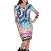 Scully Womens Blue Polyester Border S/S Dress