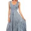 Scully Womens Ash Grey Rayon Lace Front S/L Dress