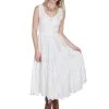 Scully Honey Creek Womens Full Length Dress Ivory 100% Rayon Lace Up