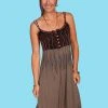 Scully Womens Brown 100% Cotton Empire S/L Dress