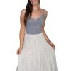 Scully Womens Ivory 100% Cotton Crochet Vent Skirt