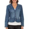 Scully Womens Denim Cotton Blend Peplum Jacket