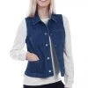 Scully Womens Denim Cotton Blend Princess Vest