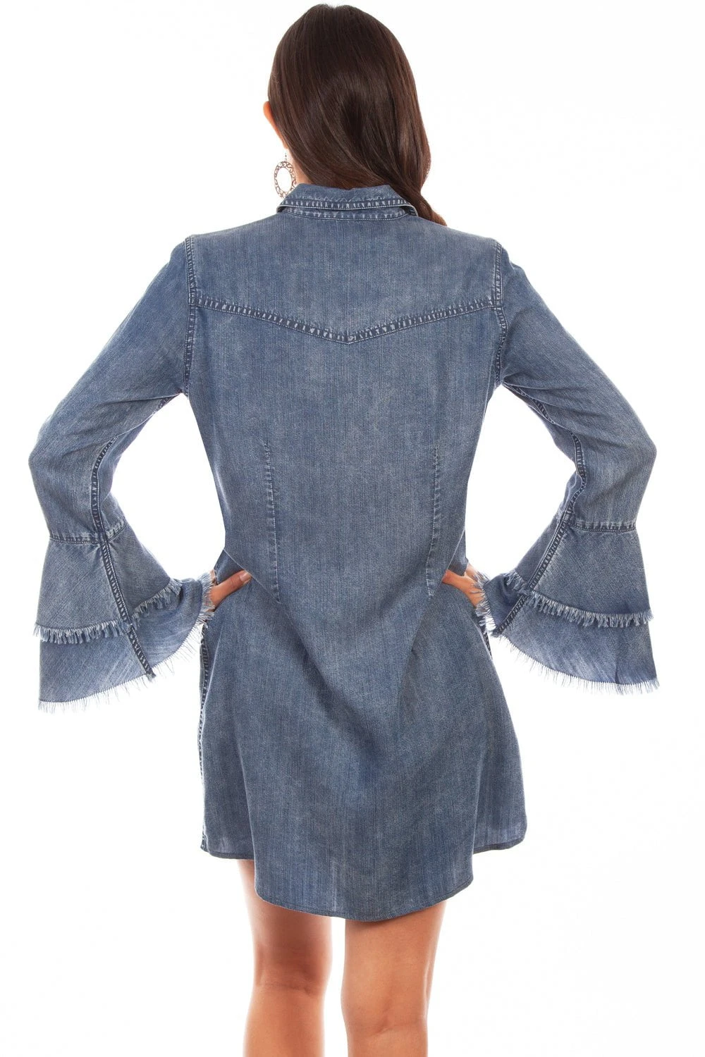 Scully Womens Denim 100% Cotton Western Shirt L/S Dress - Image 2