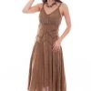 Scully Honey Creek Womens Spaghetti Strap Dress Copper 100% Cotton Long