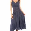 Scully Womens Slate 100% Cotton Long Multi-Fabric S/L Dress