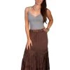 Scully Honey Creek Womens Multi-Fabric Skirt Copper 100% Rayon Long