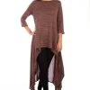 Scully Womens Mocha Polyester Drape S/S Tunic