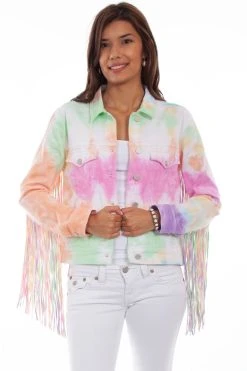Scully Womens Sherbet Cotton Blend Tie Dye Jacket
