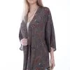 Scully Womens Sage Polyester Feathers Kimono