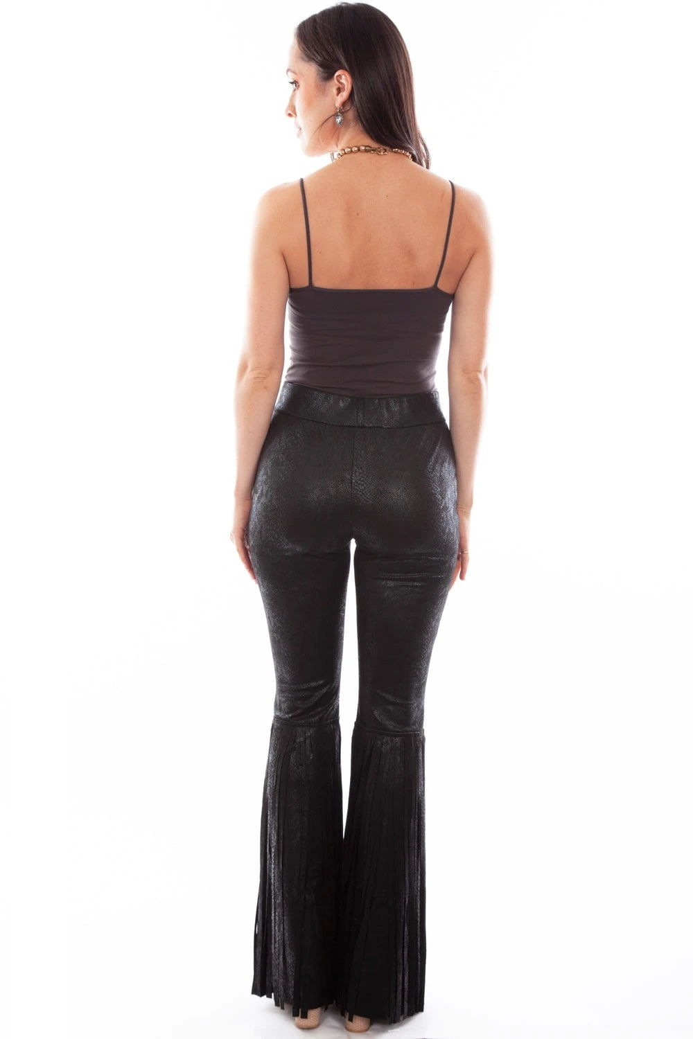 Scully Womens Black Polyester Snakeskin Bell Pants - Image 2