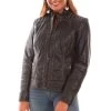Scully Womens Black Lamb Leather Vintage Jacket