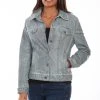 Scully Womens Denim Leather Classic Jean Jacket