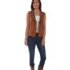 Scully Womens Rust Leather Fringe Vest