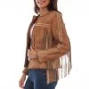Scully Womens Buckskin Leather Whip Stitch Stud Jacket