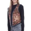 Scully Womens Brown Leather Autumn Palette Vest
