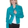 Scully Womens Turquoise Boar Suede Jacket