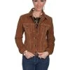 Scully Womens Cafe Brown Boar Suede Jacket