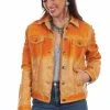 Scully Womens Butterscotch Leather Ombre Jacket