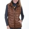 Scully Womens Cognac Soft Lamb Puffer Vest