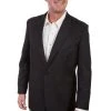Scully Mens Black Polyester Tonal Blazer