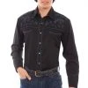 Scully Mens Black Poly/Rayon Red Roses L/S Shirt