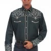 Scully Mens Denim 100% Cotton Diamond Snap L/S Shirt