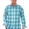Scully Mens Green 100% Cotton Plaid L/S Shirt
