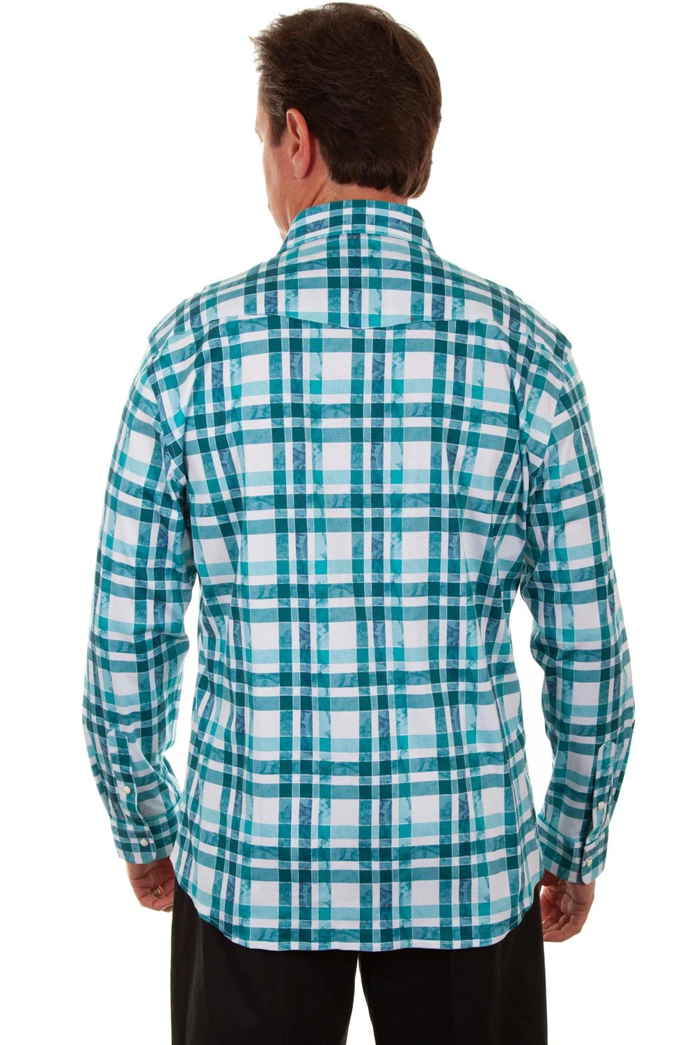 Scully Mens Green 100% Cotton Plaid L/S Shirt - Image 2