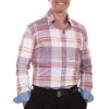 Scully Mens Brown 100% Cotton Plaid L/S Shirt