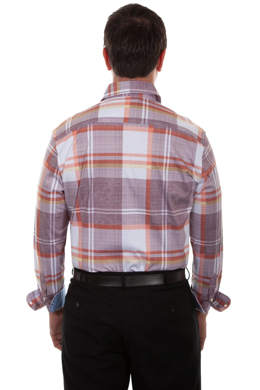 Scully Mens Brown 100% Cotton Plaid L/S Shirt - Image 2