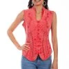 Scully Womens Brick 100% Cotton Soutache S/L Blouse