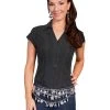 Scully Cantina Womens Black 100% Cotton Cap Sleeve Vine Blouse
