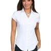 Scully Cantina Womens White 100% Cotton Cap Sleeve Vine Blouse