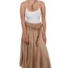 Scully Womens Khaki 100% Cotton Acid Wash Skirt
