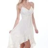 Scully Womens Vanilla 100% Cotton Hi/Lo Empire S/L Dress