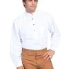 Scully RangeWear Mens White 100% Cotton L/S Pullover Western Shirt