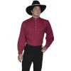 Scully Men's RangeWear Solid Button Pullover - Burgundy