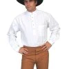 Scully RangeWear Mens White 100% Cotton Tombstone L/S Western Shirt