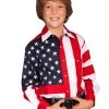 Scully Rangewear Boys Red 100% Cotton L/S Stars & Stripes USA Flag Shirt