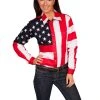 Scully RangeWear Womens Red 100% Cotton American Flag L/S Western Shirt